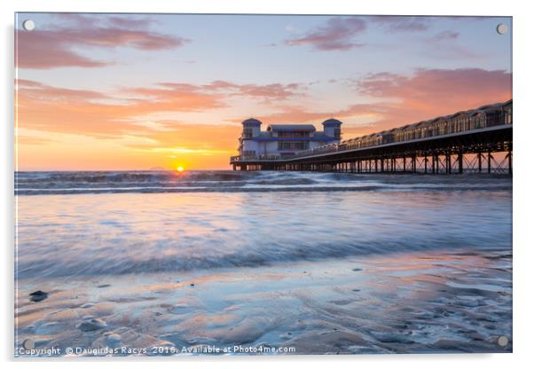Colourful sunset at The Grand Pier, Weston-Super-M Acrylic by Daugirdas Racys