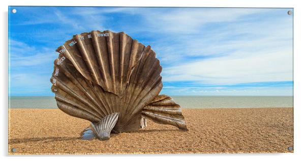 The Scallop Aldeburgh Beach Acrylic by Roz Greening
