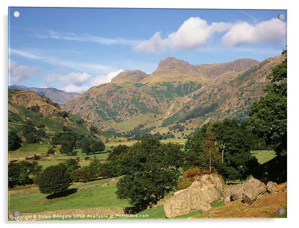 Great Langdale and Langdale Pikes Acrylic by Robin Dengate