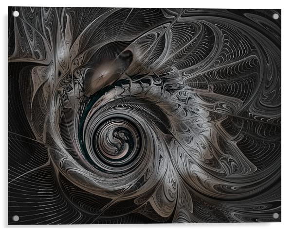 Spiral in Silver Acrylic by Amanda Moore