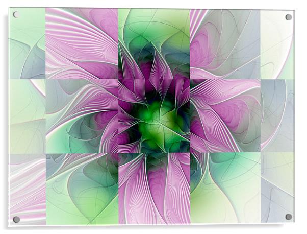 Lavender Tiles Acrylic by Amanda Moore