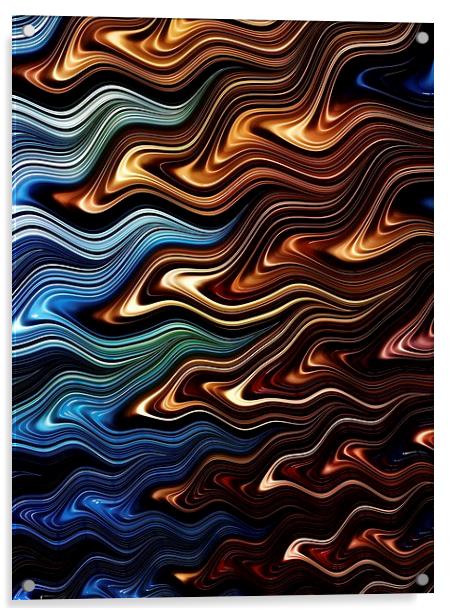  Merging Waves Acrylic by Amanda Moore
