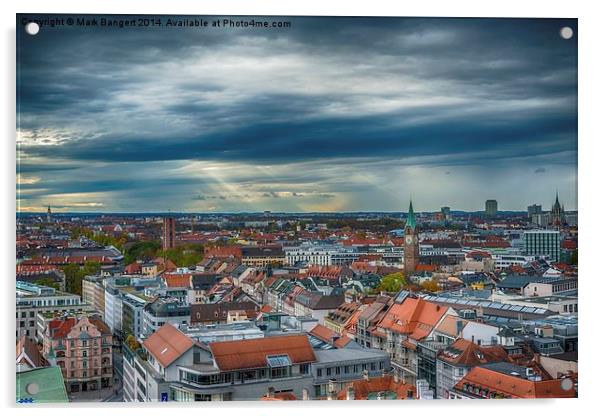 Munich Skyline Acrylic by Mark Bangert