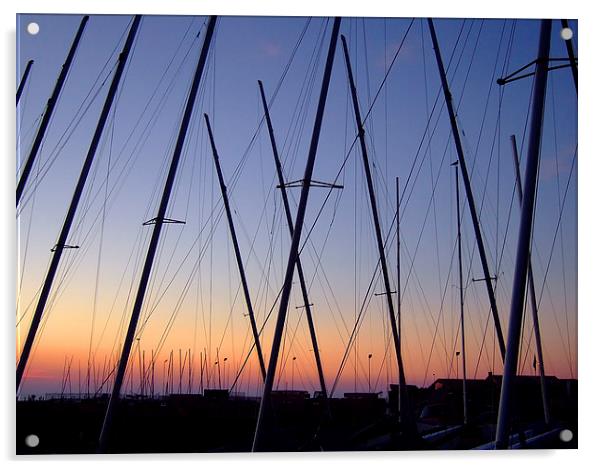 Masts at sunset Acrylic by John B Walker LRPS