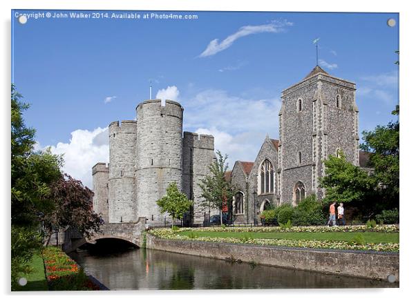 The Westgate Towers, Canterbury Acrylic by John B Walker LRPS