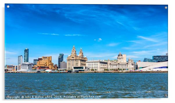 Liverpool Waterfront Acrylic by John B Walker LRPS