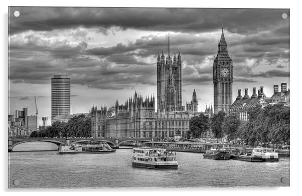 Big Ben against London Skyline Acrylic by Mike Gorton