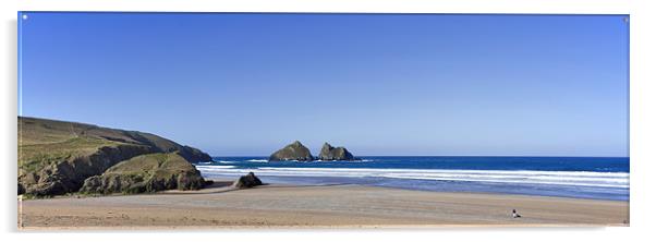 Holywell Bay Cornwall Acrylic by Mike Gorton