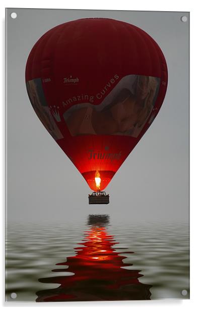 Red Balloon reflection Acrylic by Mike Gorton