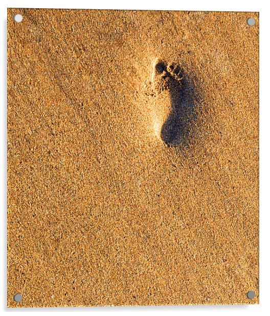 Footprint in the Sand Acrylic by Mike Gorton