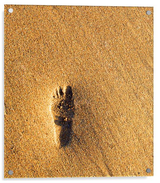 Child's Imprint in Sandy Beach Acrylic by Mike Gorton