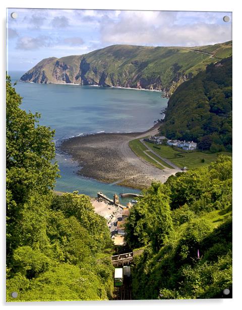 From Lynton to Lynmouth Acrylic by Mike Gorton