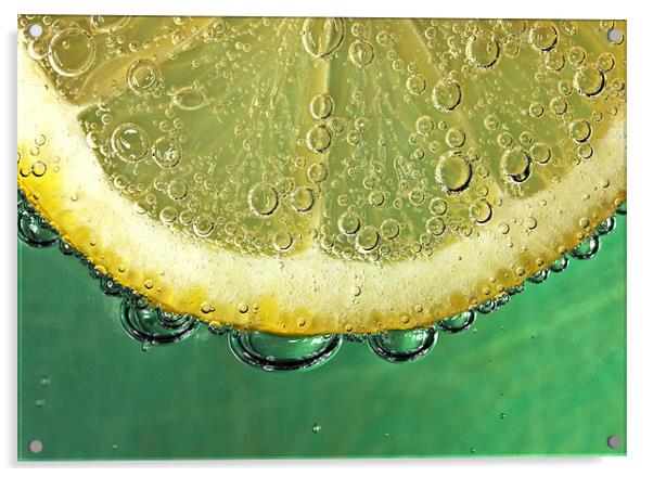 Lemon and Bubbles Acrylic by Mike Gorton