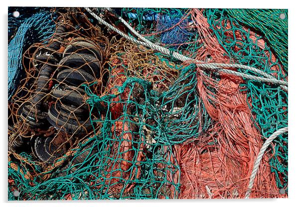 Trawler Nets Acrylic by Audrey Walker