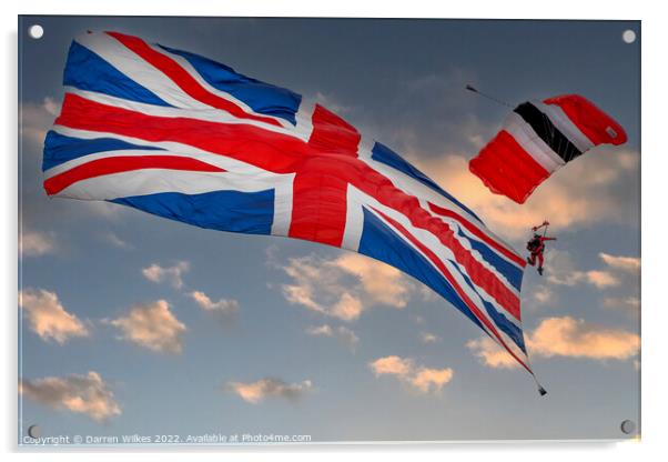Union Jack Flag   Acrylic by Darren Wilkes