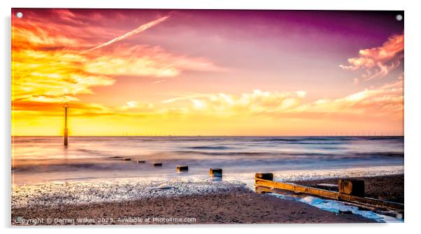 Rhyl Beach Sunset North Wales Acrylic by Darren Wilkes