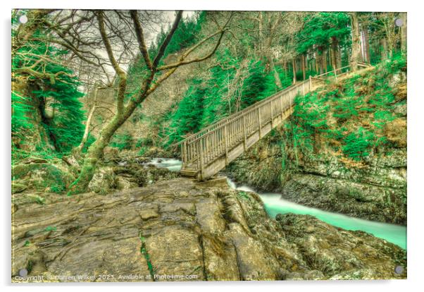 Miners Bridge Betws Y Coed Snowdonia Acrylic by Darren Wilkes