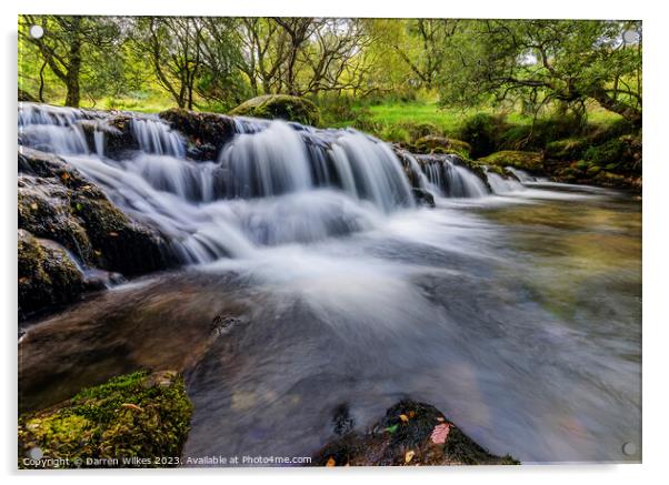 Ceunant Mawr Waterfall Acrylic by Darren Wilkes