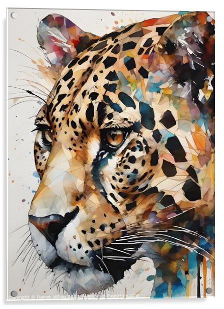 The Jaguar's Commanding Stare Acrylic by Darren Wilkes