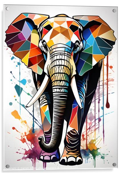 Abstract African Elephant Acrylic by Darren Wilkes