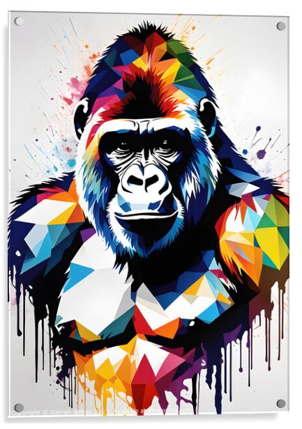  Engaging Abstract Gorilla Artwork Acrylic by Darren Wilkes
