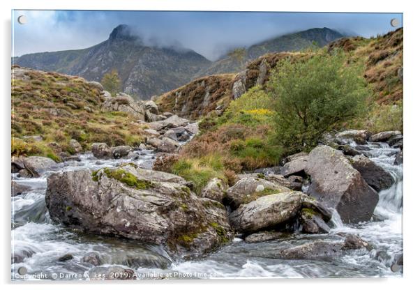 Cwm Idwal Mountains Snowdonia Acrylic by Darren Wilkes