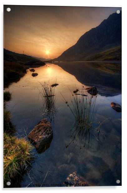 Llyn Ogwen Sunrise Snowdonia  Acrylic by Darren Wilkes
