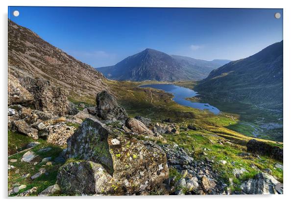 Devils Kitchen  Llyn Idwal  Acrylic by Darren Wilkes