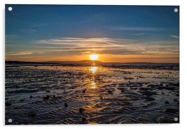 Machynys sunset Llanelli Acrylic by tim jones
