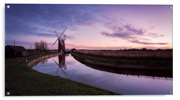 Horsey Mill At Sunset Acrylic by Matthew Dartford