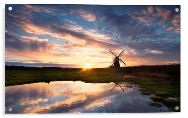 Herringfleet Windpump in Landscape Acrylic by Matthew Dartford