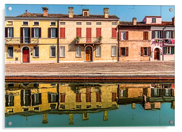 Comacchio, the little Venice Acrylic by Guido Parmiggiani