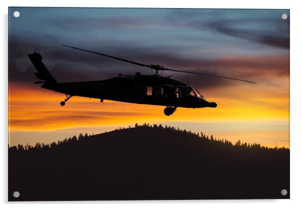 Sikorsky UH-60 Black Hawk Acrylic by Guido Parmiggiani