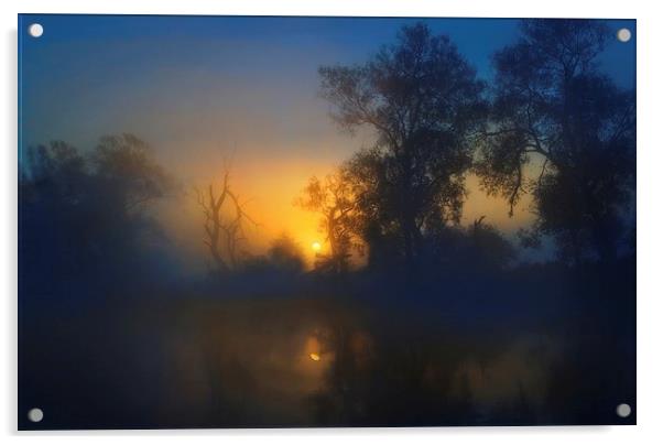Sunrise on the Thames Acrylic by Ceri Jones