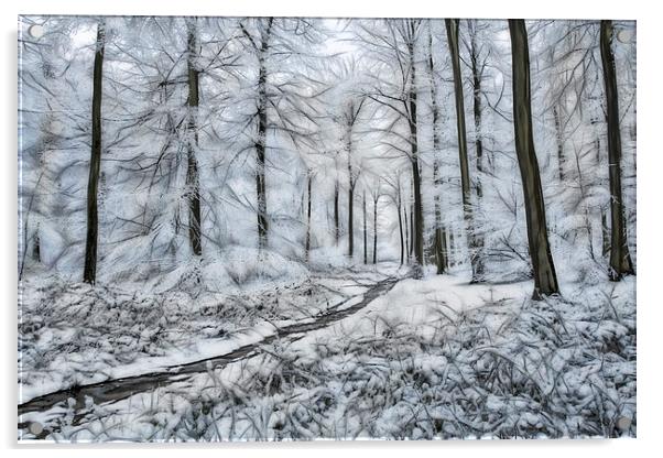  Winter Wonderland - Digital Art Acrylic by Ceri Jones