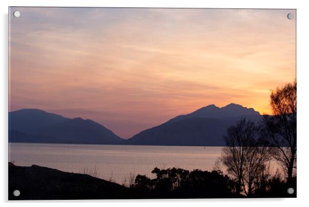 Loch Leven Sunset Acrylic by Ceri Jones