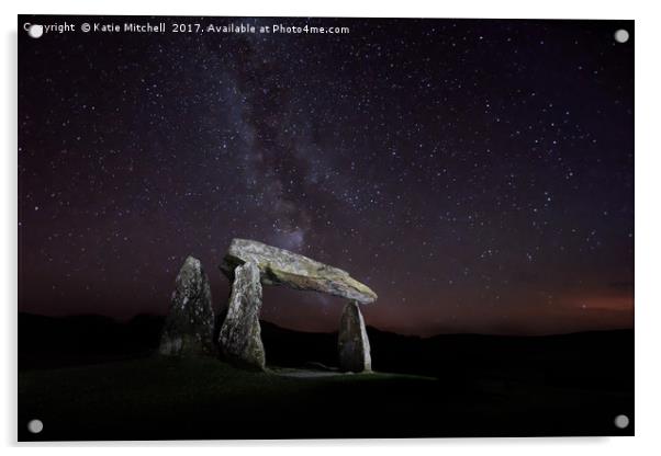 Milky Way over Pentre Ifan Acrylic by Katie Mitchell