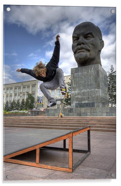 Skating with Lenin Acrylic by Toby Gascoyne