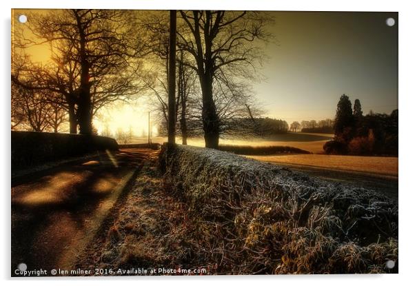 ON A COLD AND FROSTY MORNING Acrylic by len milner