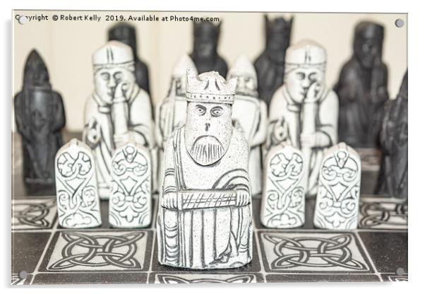 Uig Chessmen, Lewis Acrylic by Robert Kelly