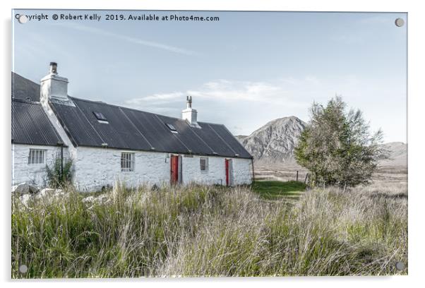 The Blackrock Cottage in Glencoe Acrylic by Robert Kelly