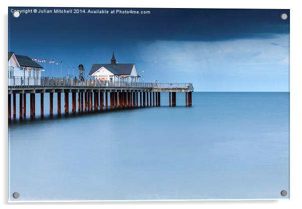 Storm over Southwold Pier Acrylic by Julian Mitchell