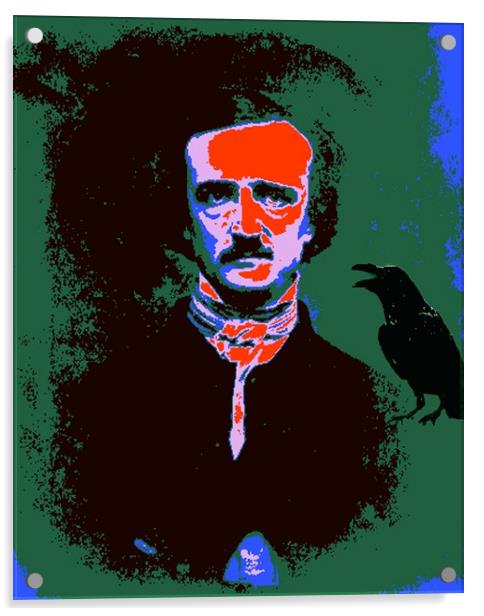 Edgar Allan Poe Pop Art 1 Acrylic by Matthew Lacey