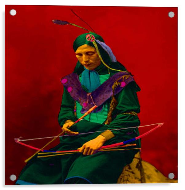 Cherokee Indian Pop Art Acrylic by Matthew Lacey