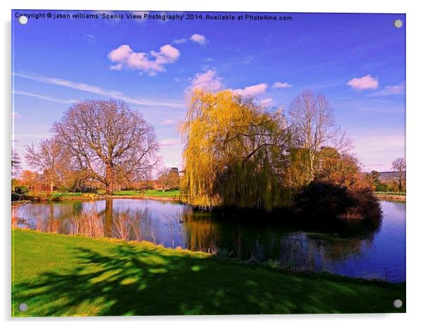 Lakeside landscape. Acrylic by Jason Williams