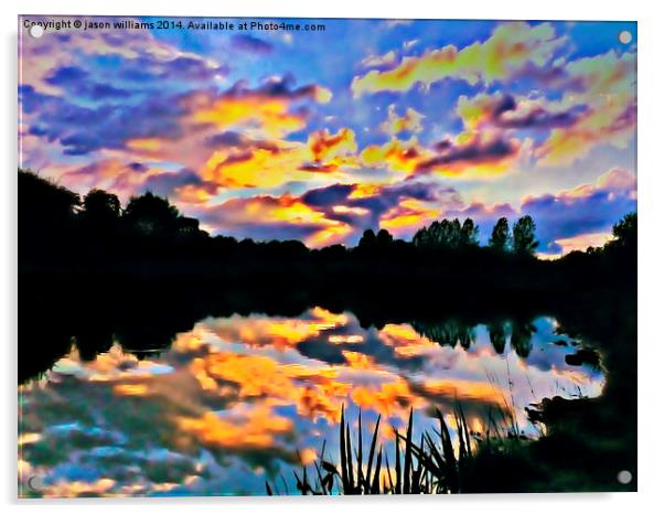 Sunset Lake  Acrylic by Jason Williams