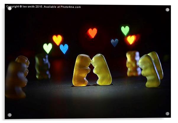  gummy love  Acrylic by lee smith
