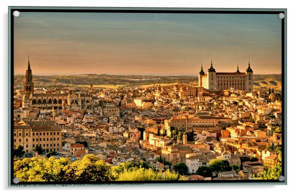 Toledo, Spain, in evening light Acrylic by Geoffrey Higges