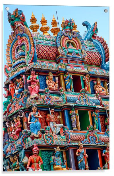 Hindu Temple Decoration, Singapore Acrylic by Geoffrey Higges