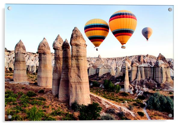Balloons, Fairy Chimneys, Cappadocia, Turkey Acrylic by Geoffrey Higges